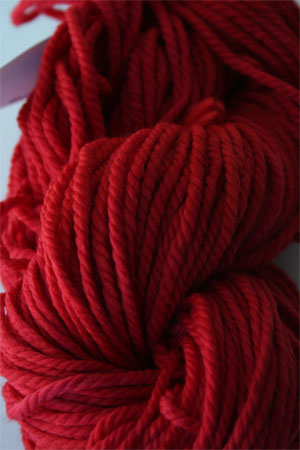 malabrigo chunky yarn in 037 vermillion